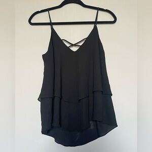 Francesca's Layered Black Tank Top NWOT